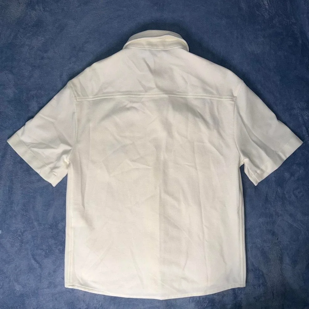 Zara White Short Sleeve Button Up Shirt